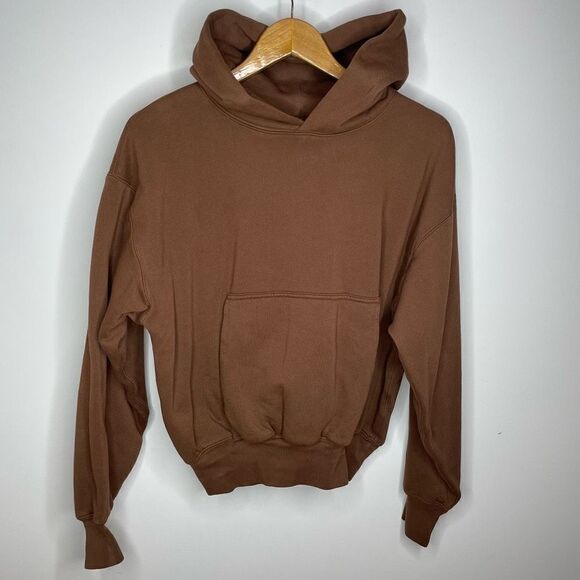 NWT Gap Yzy Yeezy Brown Hoodie Double Layer Cotton Small S New Sweatshirt - Picture 8 of 8
